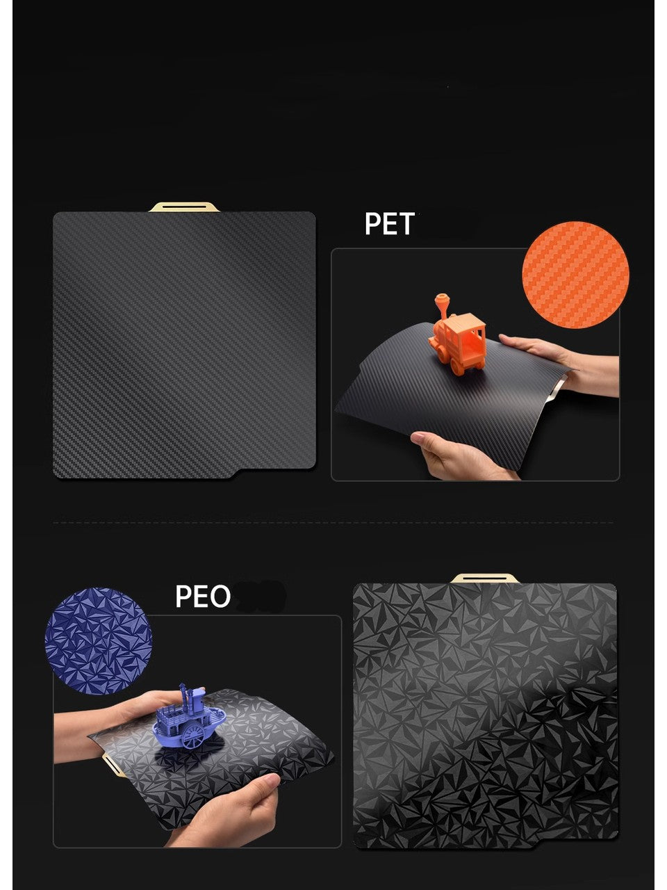 Bambu Lab A1 Mini Uyumlu Pet + Peı Esnek Çift Yüzeyli Tabla - 180X180 mm Yay Çeliği Baskı Tablası